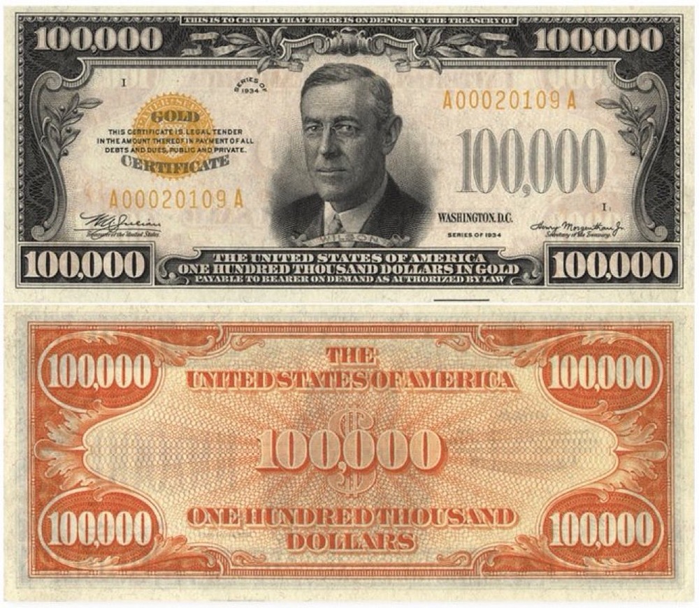 100 000 долларов представляли собой 2857,14 унций золота