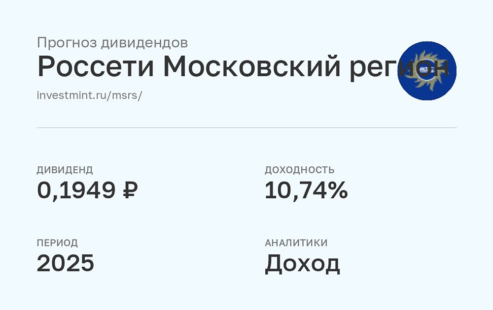 Прогноз дивидендов Россети Московский регион за 2025 год от УК Доход