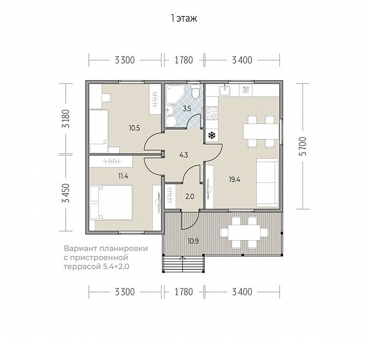 Дача мечты: «Охотник 5», 3 комнаты, санузел, терраса — от 2,5 млн рубktq