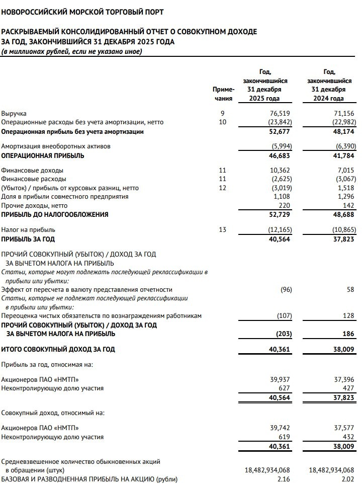 НМТП МСФО за 2025 год