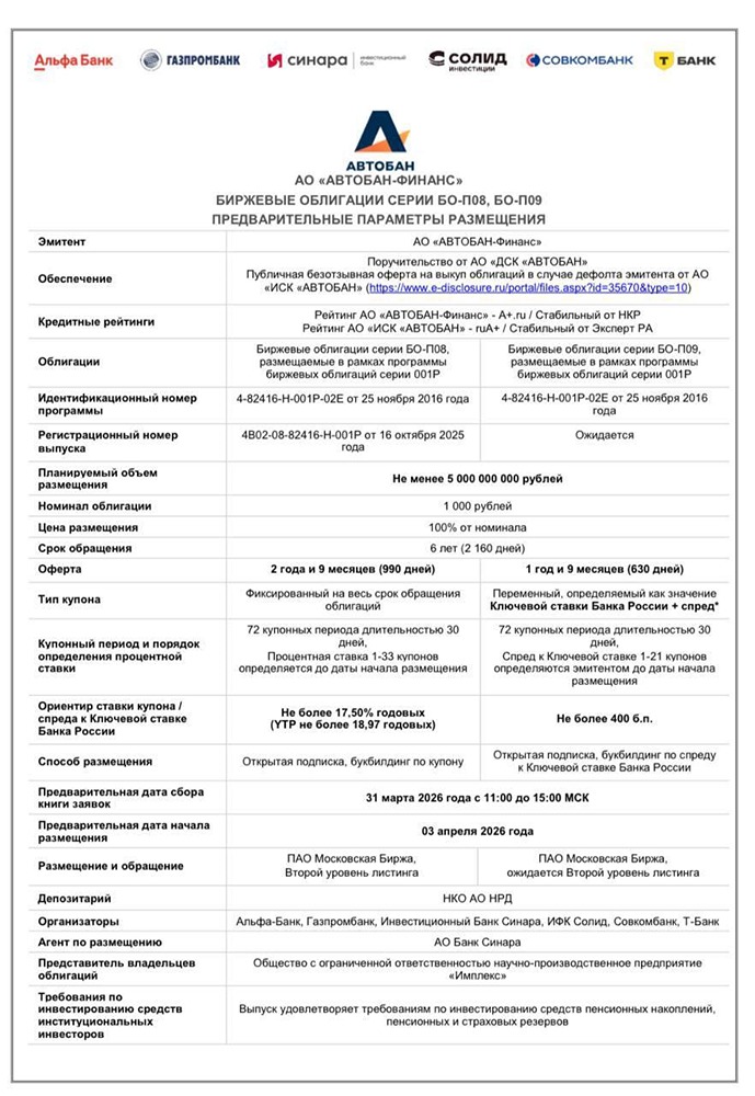 Стоит ли вкладываться в облигации «Автобан‑Финанс»? Разбор П08 и П09