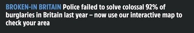Британская полиция сломалась и не смогла раскрыть 92% из 250 тысяч ограблений