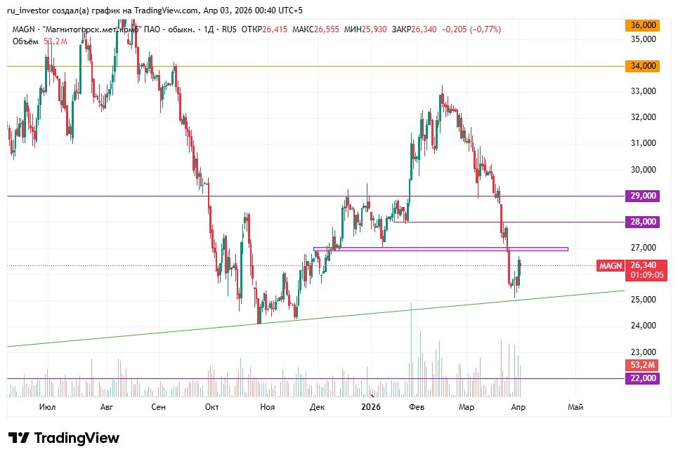 Тайный шанс по акциям ММК: отскок от трендовой может запустить движение к 29
