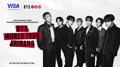 Visa поддерживает глобальные связи K-pop, спонсируя мировое турне "BTS WORLD TOUR 'ARIRANG'".
