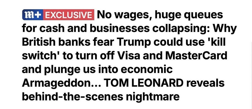 В Британии боятся, что Трамп заблокирует им карты Visa и MasterCard и устроит «экономический Армагеддон»