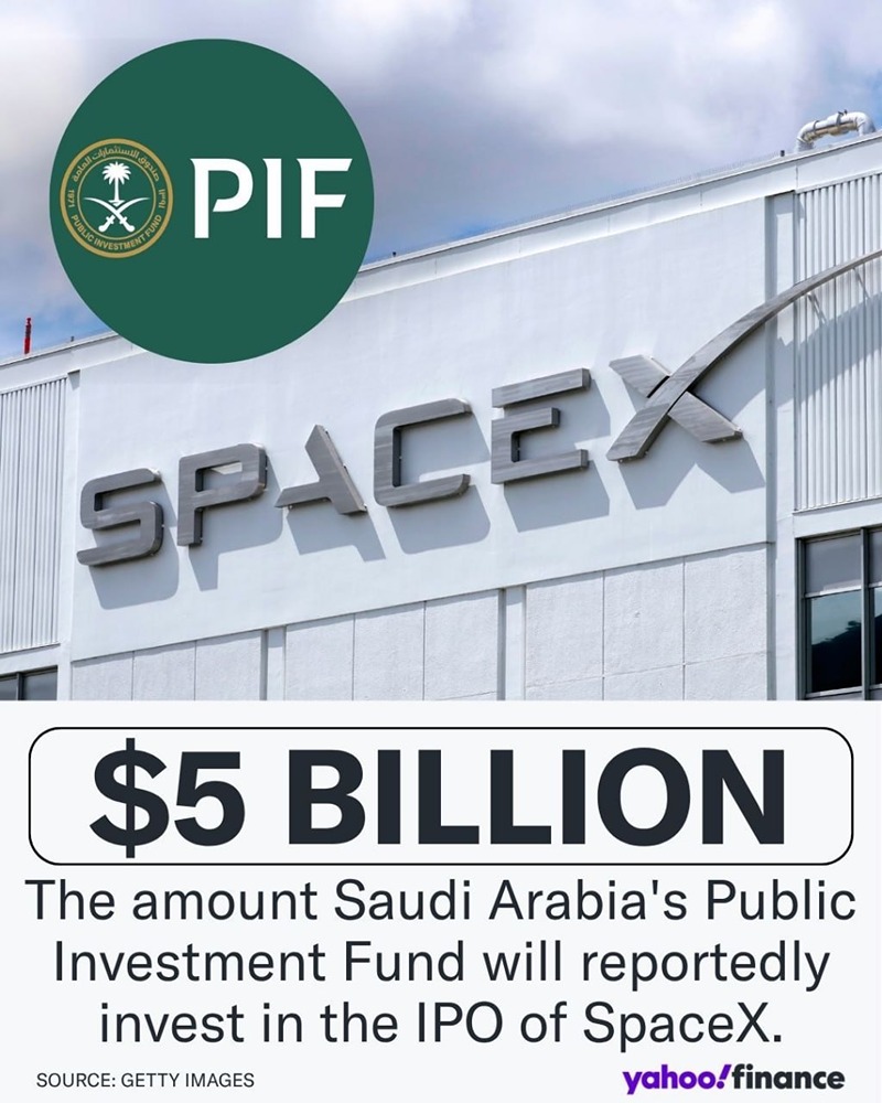 SpaceX получит инвестиции от Государственного инвестиционного фонда Саудовской Аравии