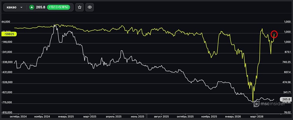 Какао: юрлица резко сократили чистый шорт