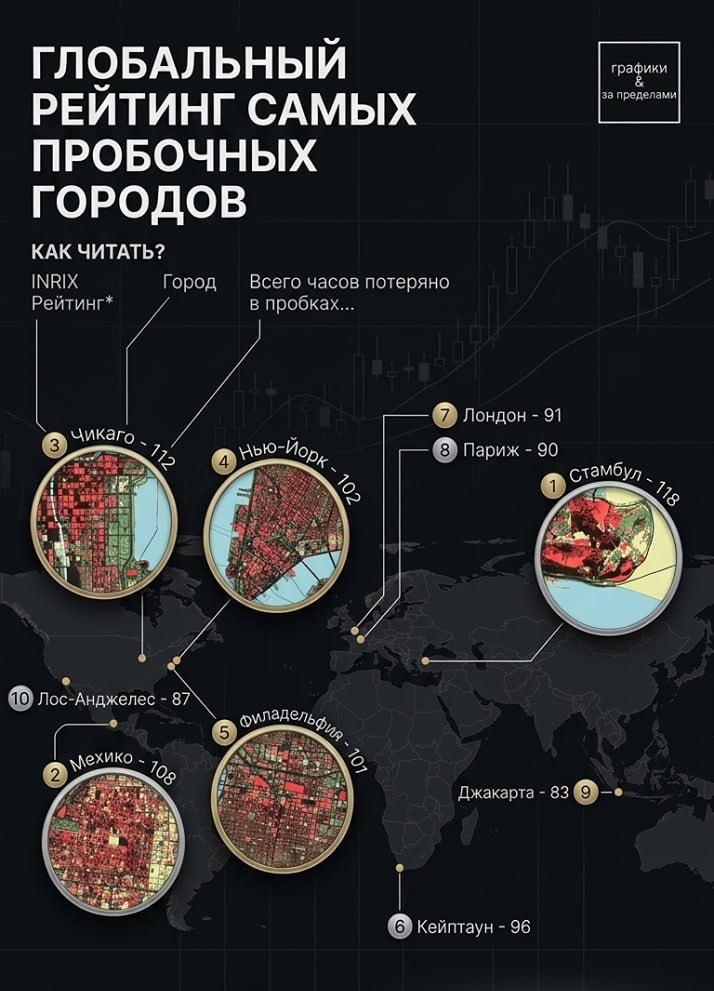 Города с самыми большими пробками