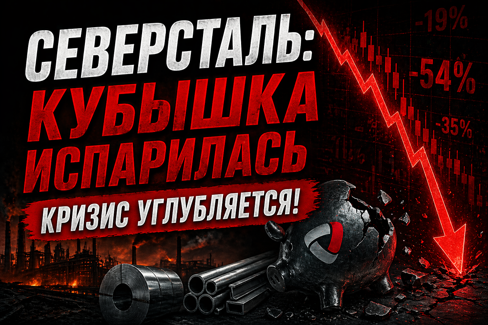 «Северсталь» в кризисе: выручка −19 %, прибыль почти 0 — что с акциями