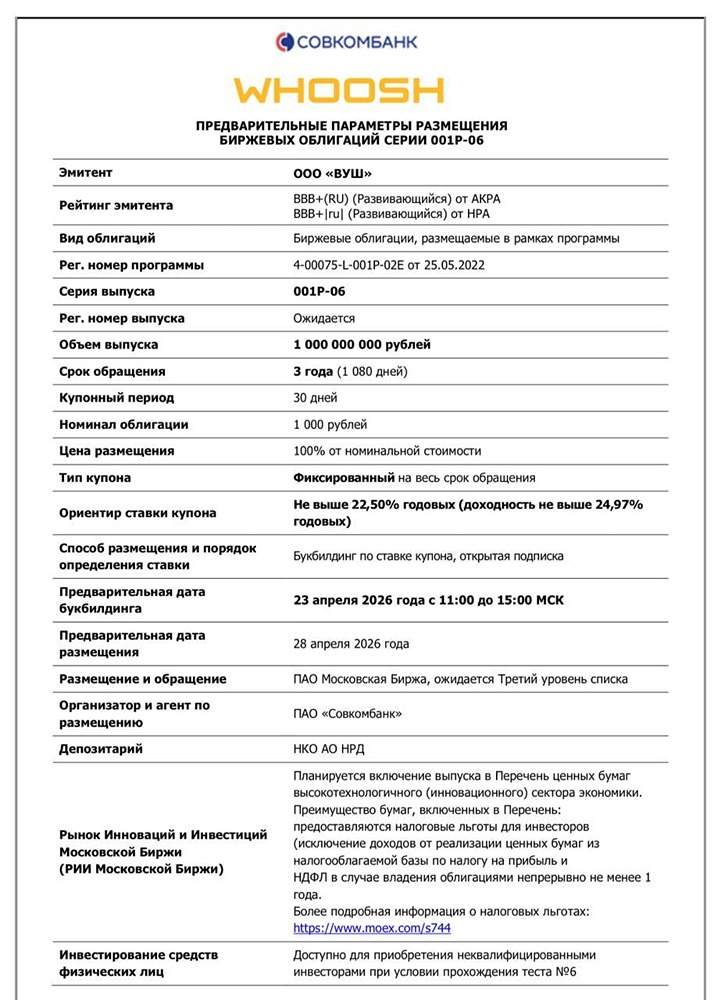 Стоит ли вкладываться в облигации ВУШ 001P‑06? Разбираем риски и доходность