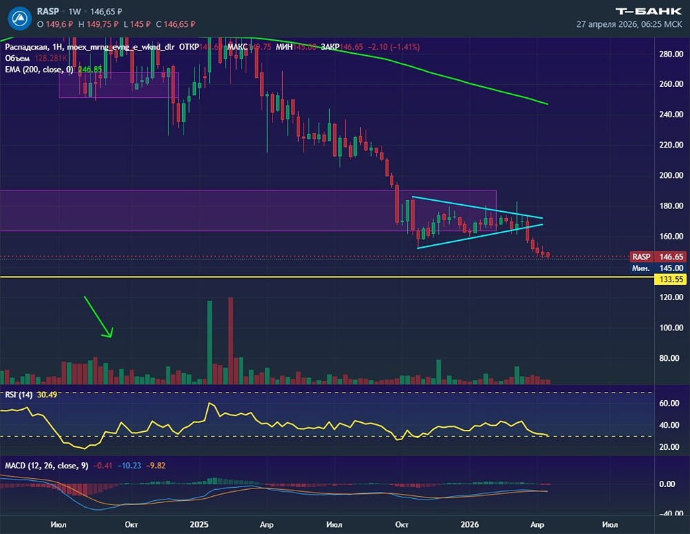 Акции Распадской продолжают падать в поиске зоны поддержки