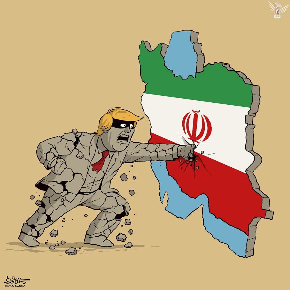 Реакция йеменского карикатуриста на заявления Трампа о «падении Ирана»