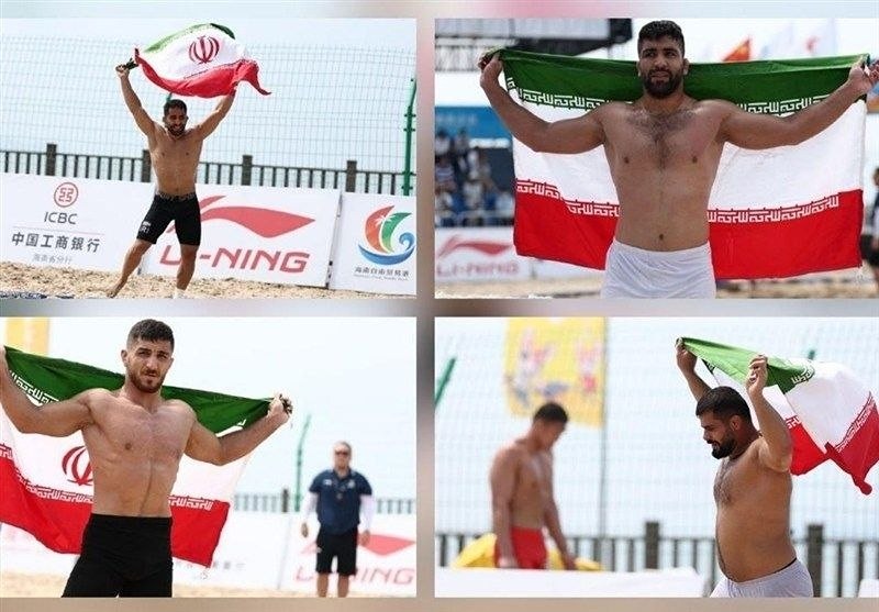 Сборная Ирана по пляжной борьбе завоевала 4 золотые медали в Санье