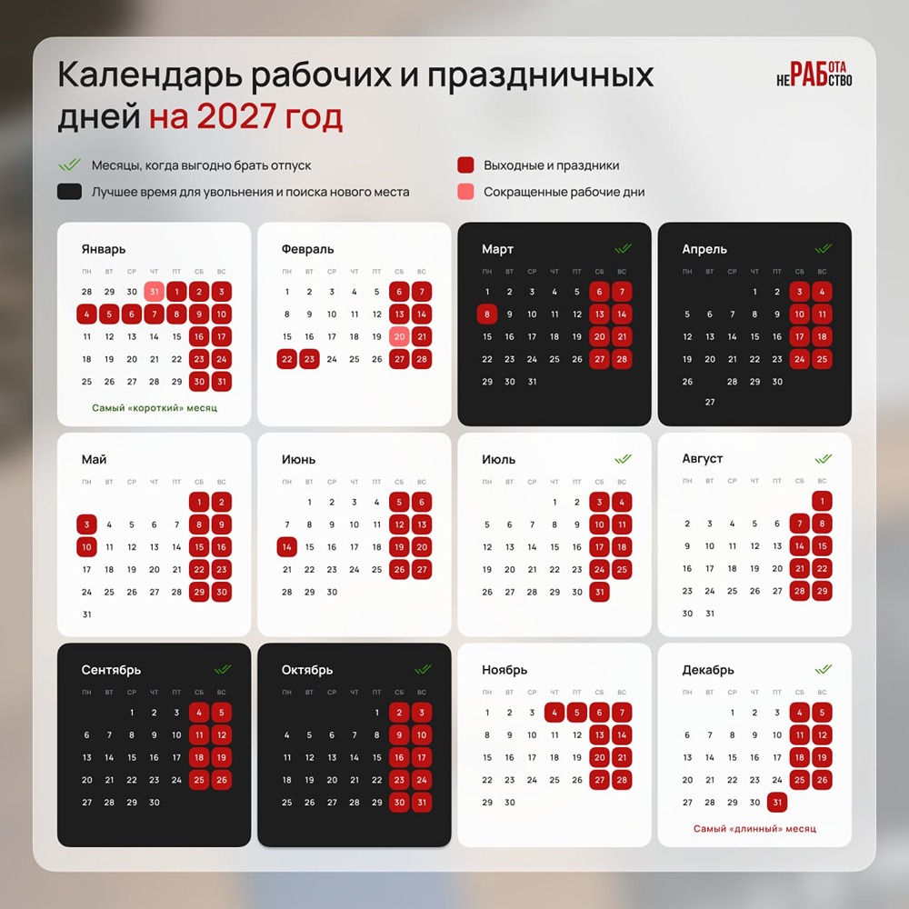 Как будем работать и отдыхать в 2027 году