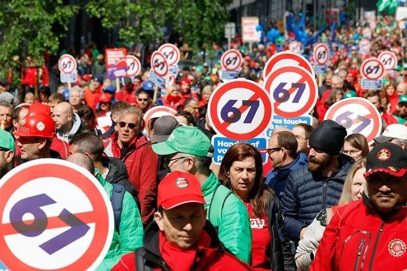 В Бельгии проходят митинги против повышения пенсионного возраста до 67 лет