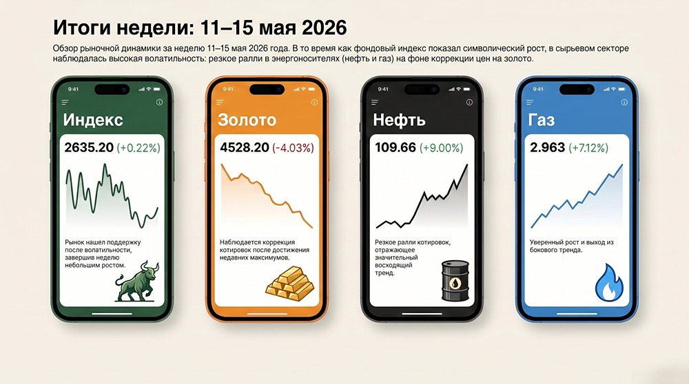 Итоги прошедшей недели с 11 по 17 мая 2026 года на российском фондовом рынке