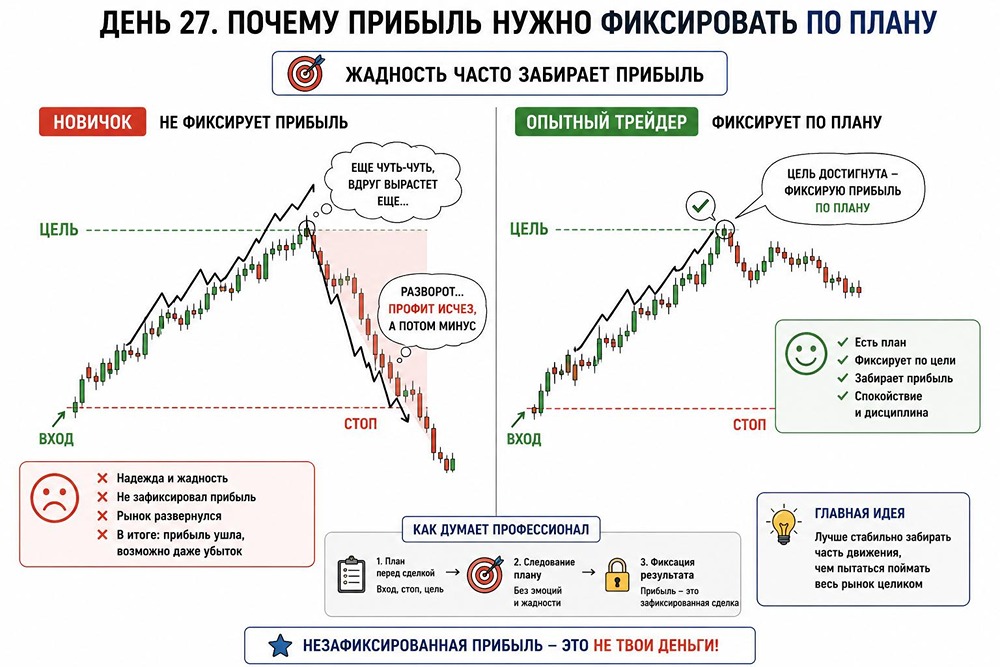 Фиксация прибыли по плану: ключ к стабильному доходу на бирже вместо погони за максимумом