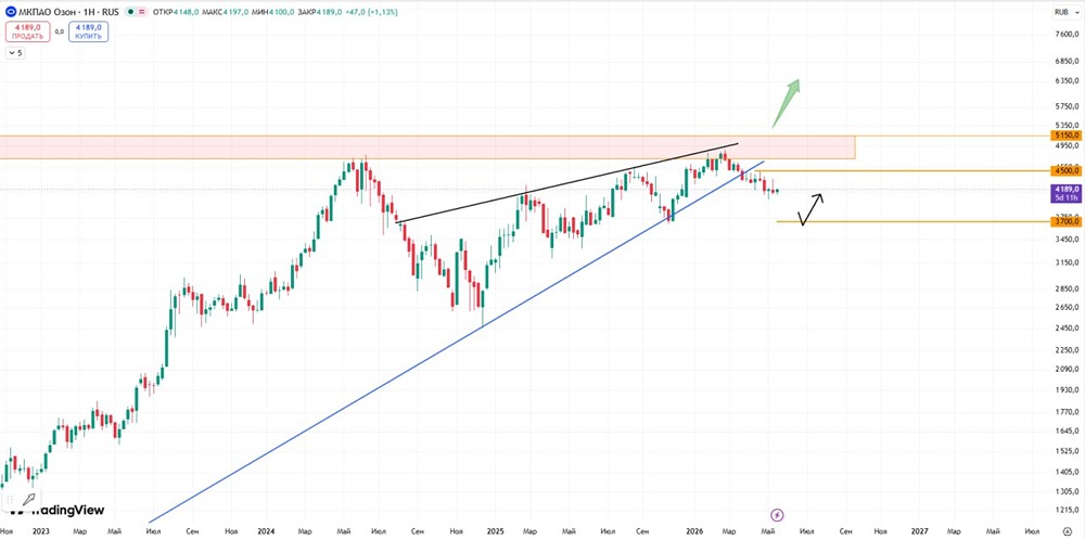 Что происходит с акциями OZON: почему произошёл откат от максимумов