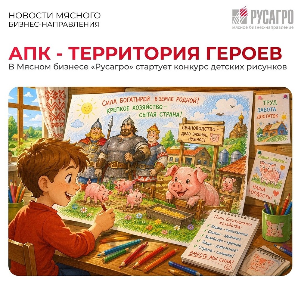 «Русагро» запускает конкурс рисунков для детей сотрудников — «АПК — территория героев»