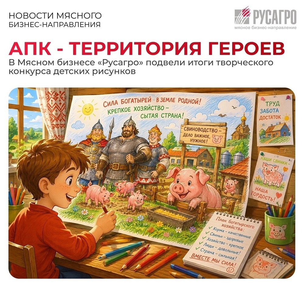 «Русагро» подвело итоги творческого конкурса детских рисунков «АПК — территория героев»