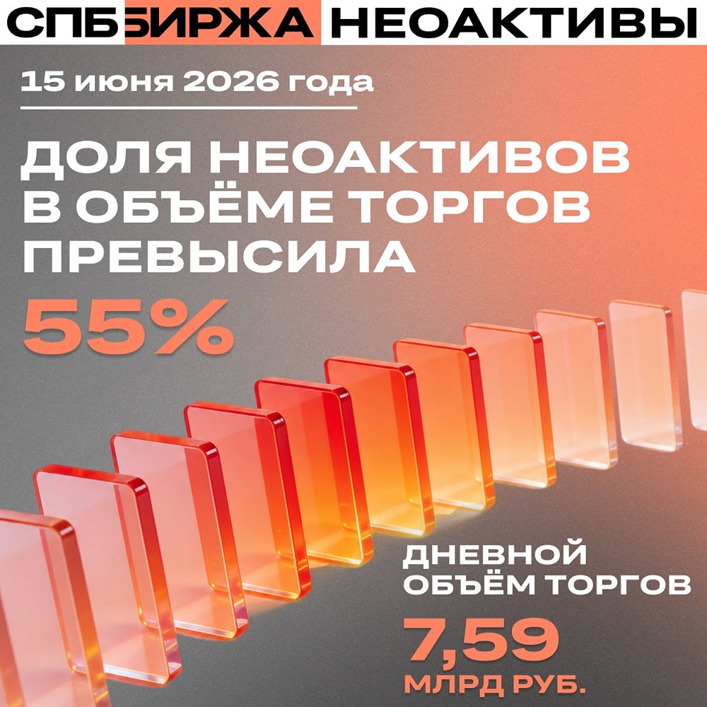 Неоактивы на СПБ Бирже: объём торгов достиг 7,59 млрд рублей