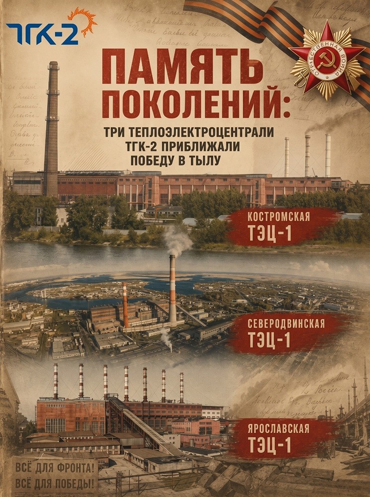Трудовой подвиг энергетиков: вклад ТЭЦ ТГК‑2 в Великую Победу — истории Ярославля, Северодвинска и Костромы