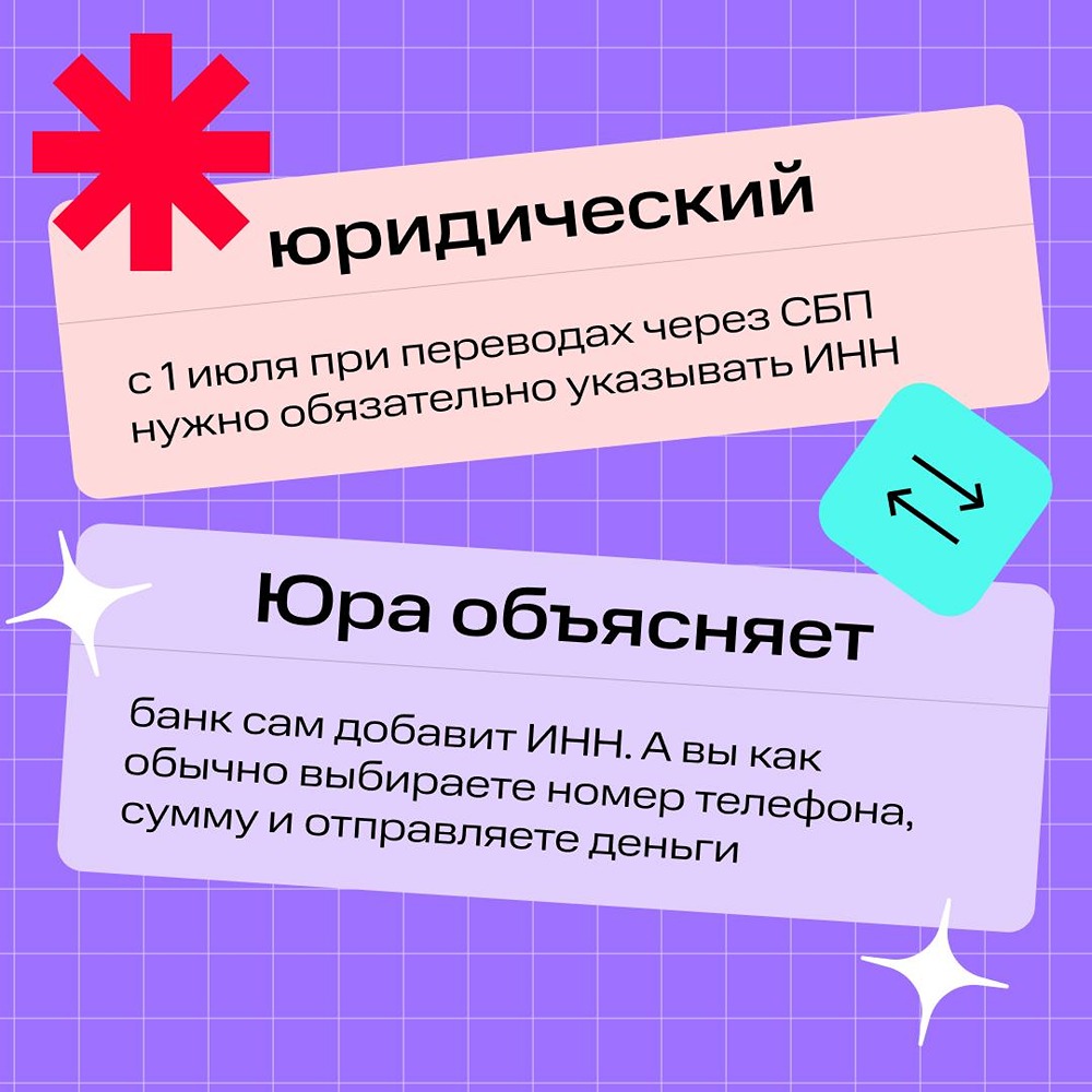 С 1 июля ИНН при переводах через СБП будет подставляться автоматически
