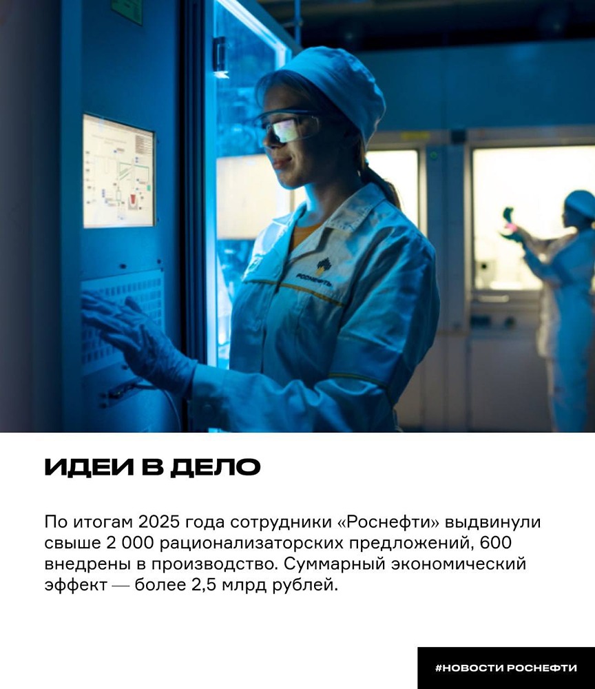 «Роснефть»: 2000+ рацпредложений, эффект — свыше 2,5 млрд рублей