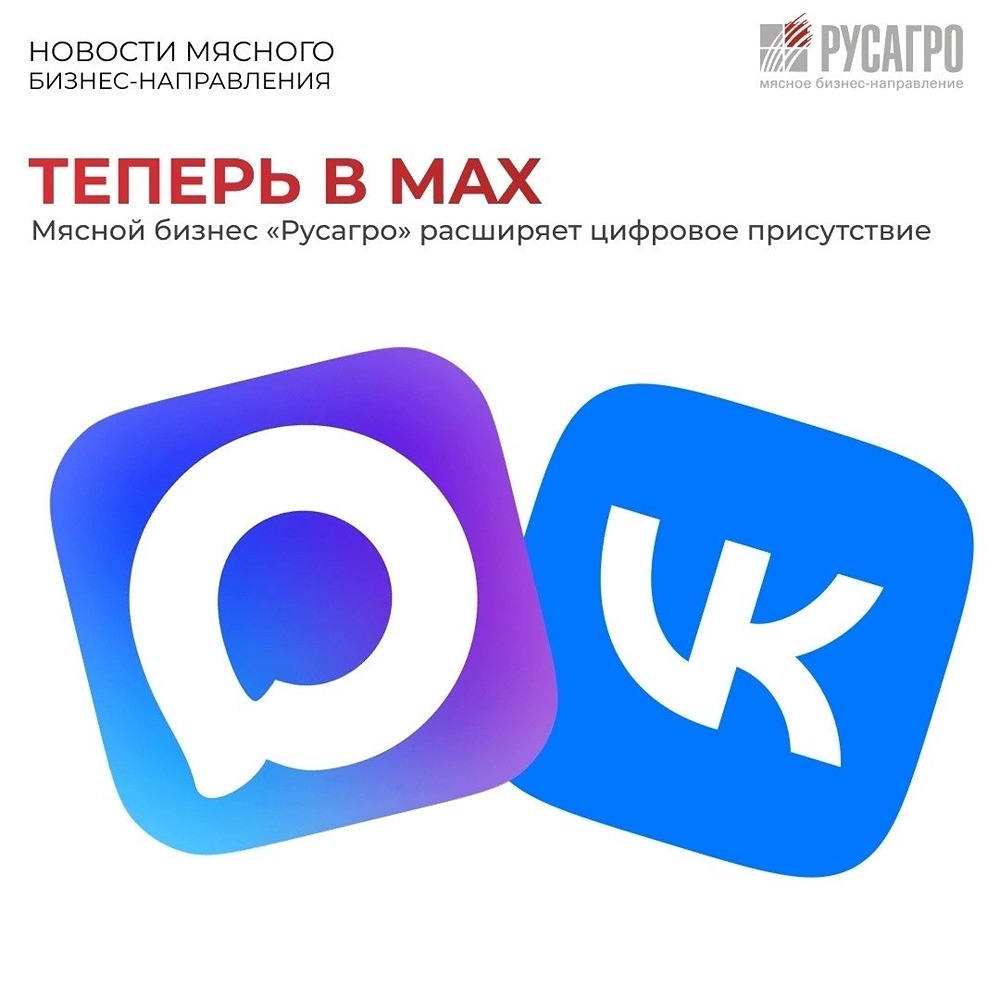 Мясной бизнес “Русагро” запустил канал в мессенджере MAX
