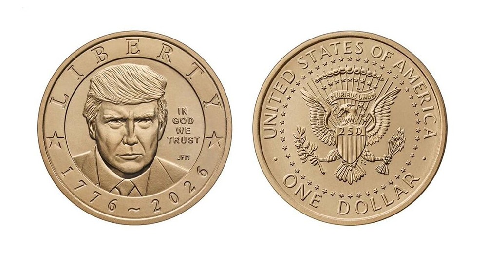 США начинают чеканку золотой монеты $1 с изображением Трампа