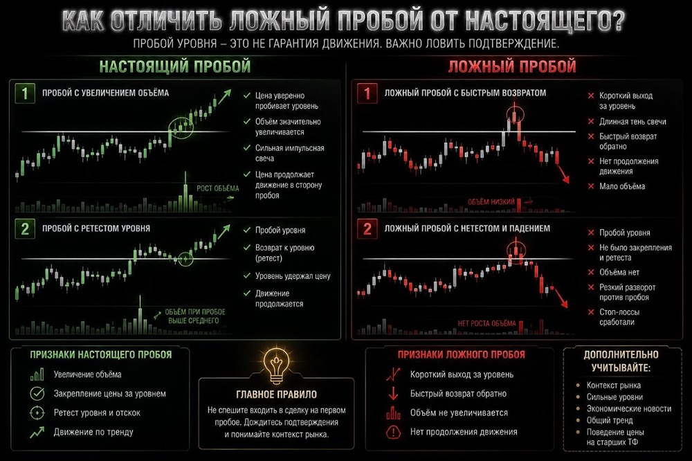 Ловушка пробоя: почему вход сразу после пересечения уровня — ошибка
