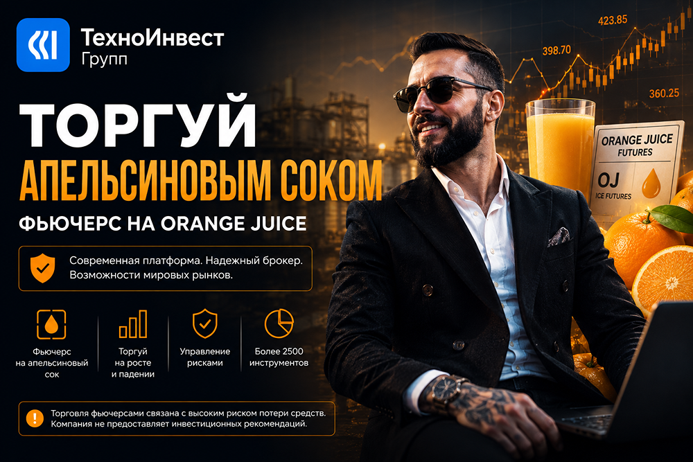 ТехноИнвест запускает CFD на фьючерс апельсинового сока — доступ к сверхволатильному рынку