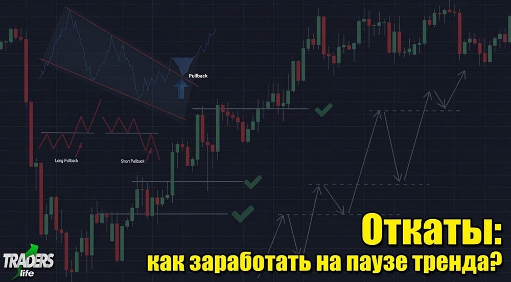 Откаты: как заработать на паузе тренда на графике акций при торговле