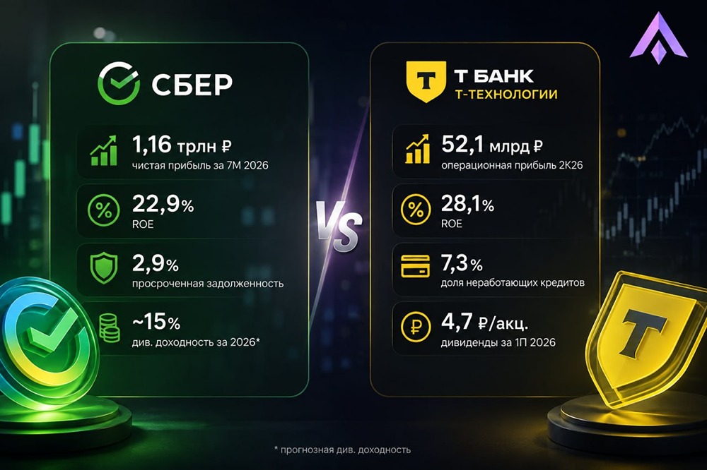 Сбер или Т-Технологии: где сейчас больше потенциала в акциях? Сильные отчёты — но есть нюансы