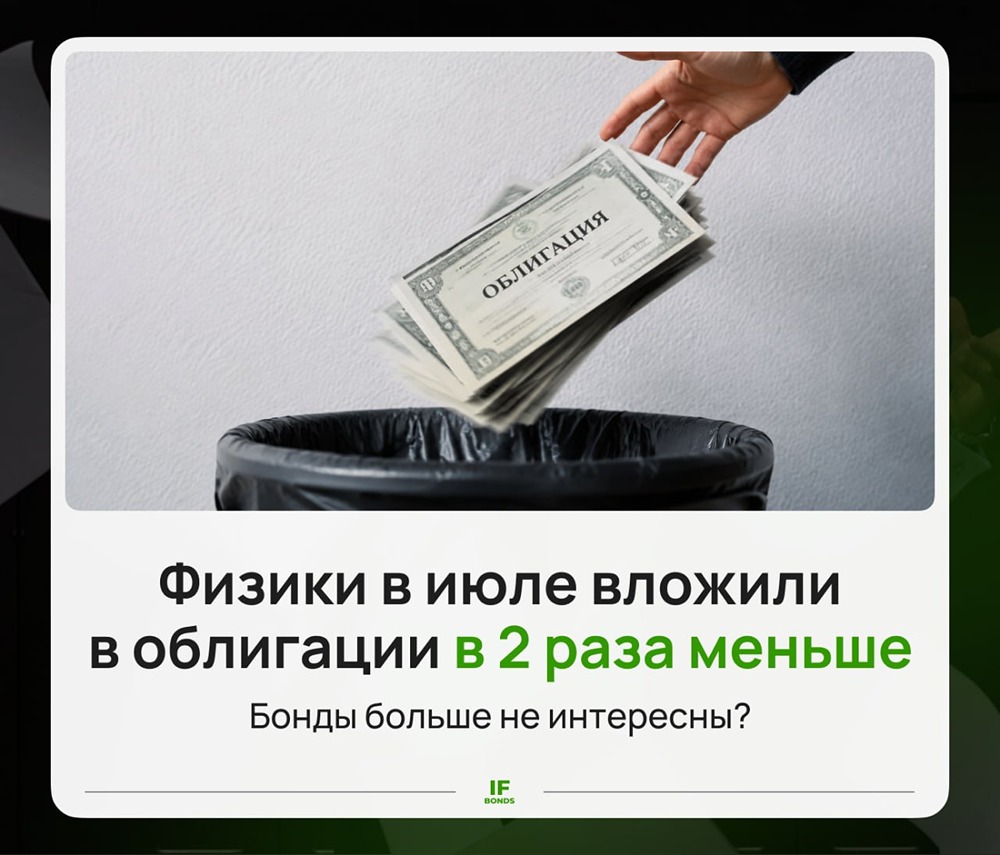 Облигации теряют популярность у розницы: в июле вложения сократились в 2 раза, акции — набирают обороты
