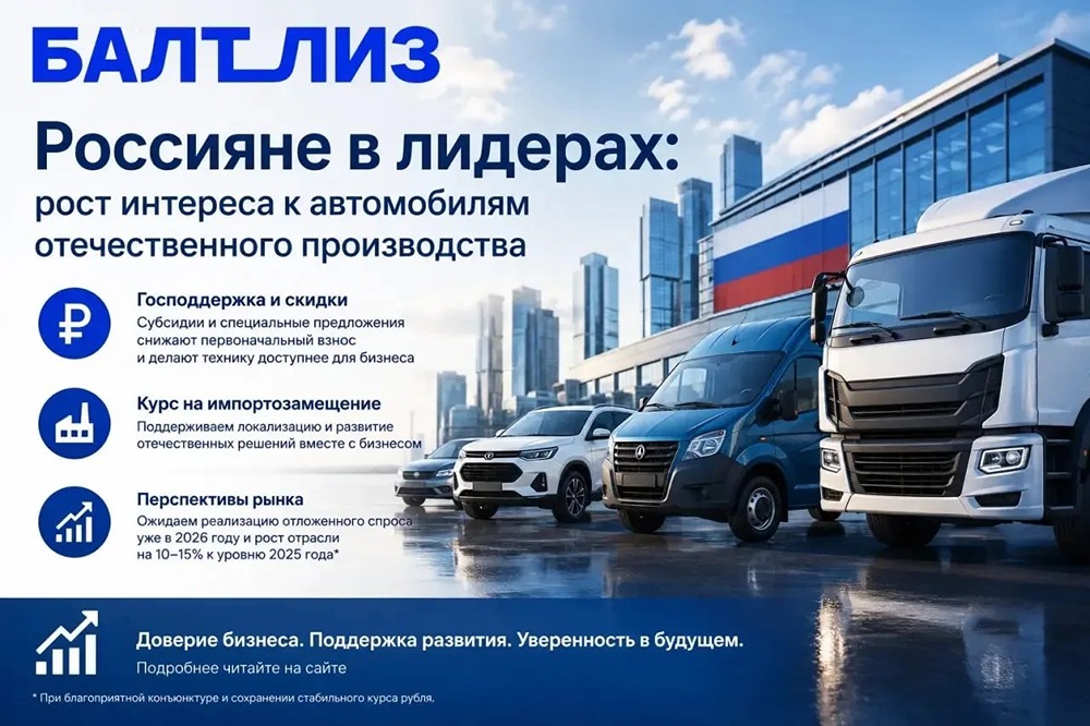 «Балтийский лизинг»: спрос на российские авто растёт за счёт господдержки