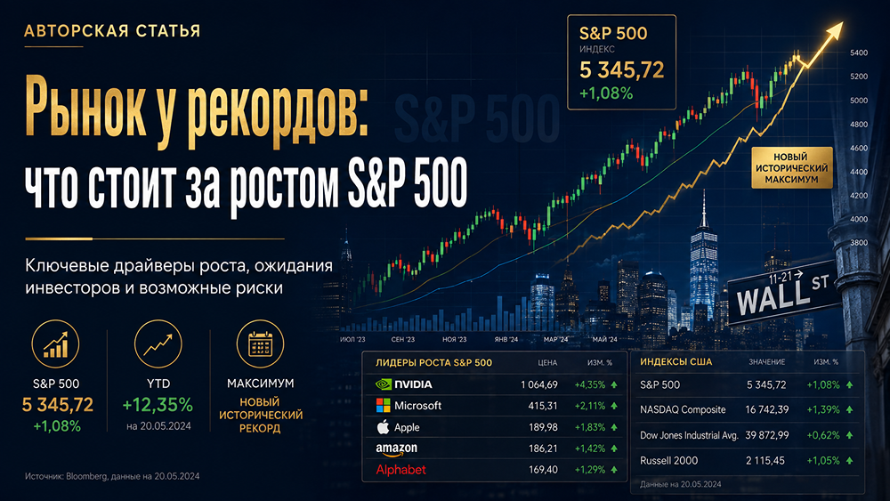 Рекорды индекса S&P 500: рынок платит за будущую прибыль — насколько оправдан риск