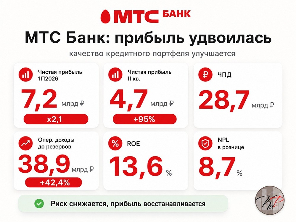 За счёт чего МТС Банк добился роста прибыли в 2,1 раза
