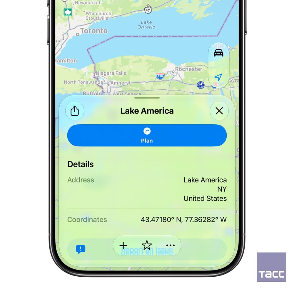 Apple на картах переименовала озеро Онтарио в озеро Америка для пользователей в США