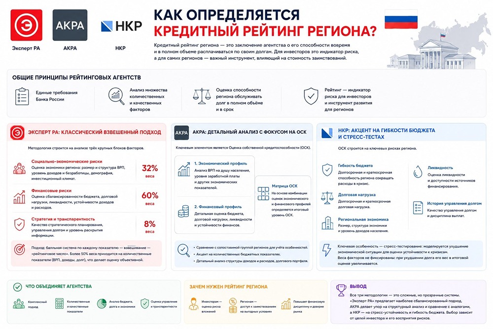 Как определяется кредитный рейтинг регионов при размещении ими облигаций на рынке