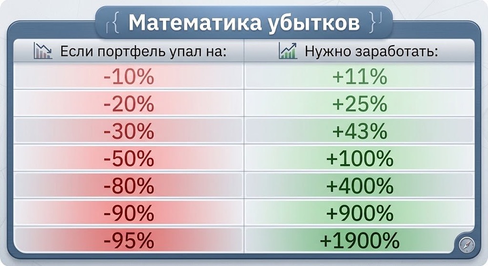 Как одна просадка в акциях перечёркивает годы роста — разбираем эффект сверхдоходности