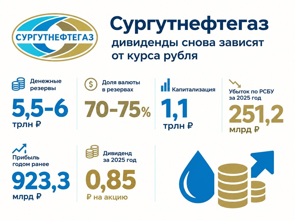 Рубль решает всё: как курс формирует дивиденды по акциям «Сургутнефтегаз»