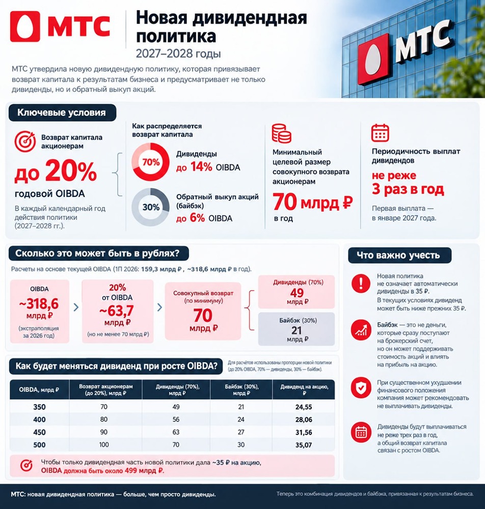35 рублей дивидендов больше не будет: новая дивидендная политика МТС меняет инвестиционную идею в акциях