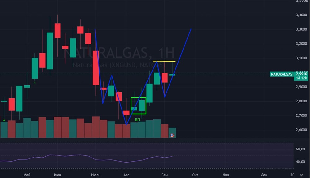Пробьёт ли Natural Gas уровень 3,05 и пойдёт к 3,30