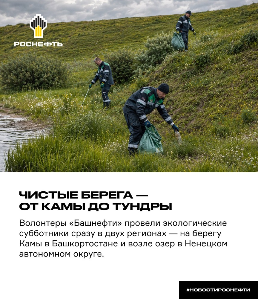 Волонтёры «Башнефти» собрали 950 кг мусора на берегах Камы и в НАО