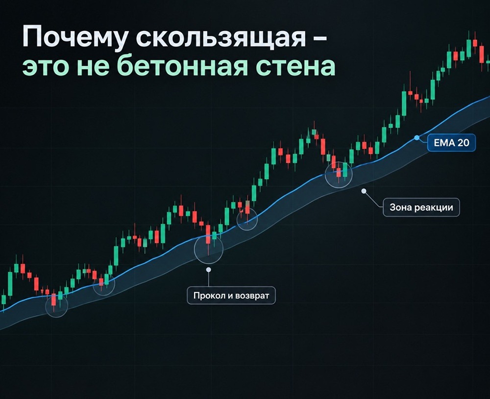 Скользящая средняя — не стена, а динамический ориентир: как она работает на фондовом рынке