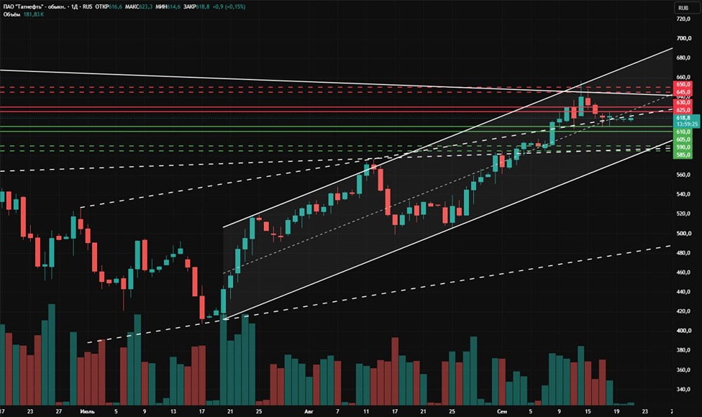 625–630 рублей — барьер»: почему рост акций «Татнефти» застопорился