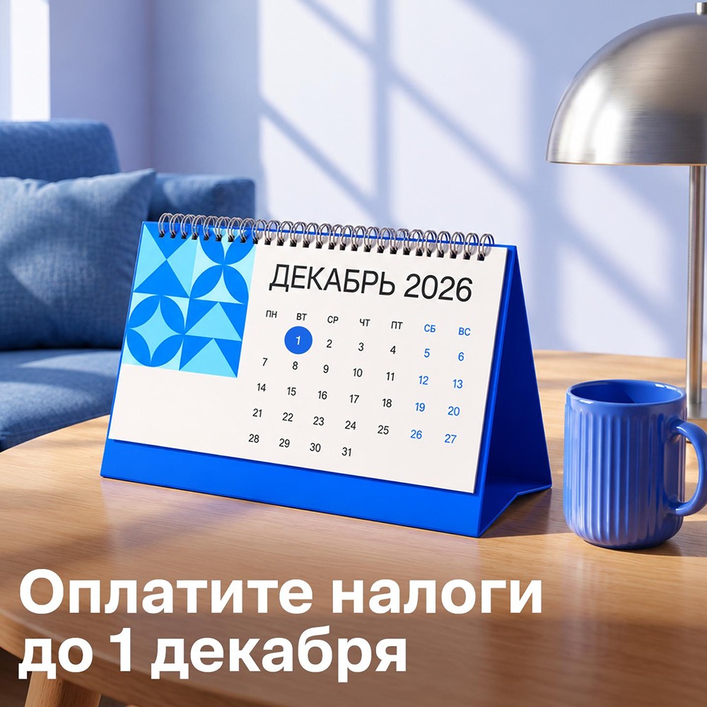 Налоги за 2025 год: оплатить до 1 декабря