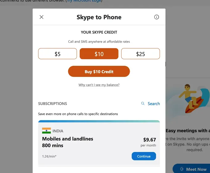 Компания Microsoft постепенно сворачивает продажи кредитов и телефонных номеров Skype, используемых для продвижения подписок