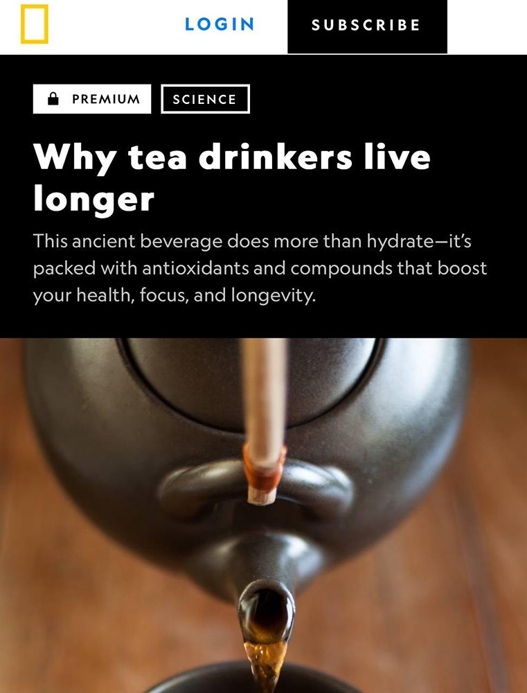 У людей, которые пьют чай, риск преждевременной смерти на 13% ниже, чем у тех, кто его не употребляет